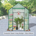 Walk-in Greenhouse for Outdoors w/ Mesh Side Windows, 3 Tiers 6 Shelves PE - Image 9