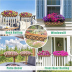 6pcs 24 Inch Window Deck with Coco Liner, Metal Hanging Flower Planter Window - Image 6
