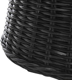 SAFAVIEH Home Collection Ruxton Black Rattan Round Coffee Table Ottoman - Image 5
