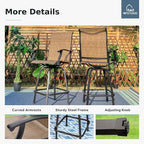 MFSTUDIO Outdoor Bar Stools Set of 6, Swivel Bar Height Patio Chairs Outdoor - Image 3