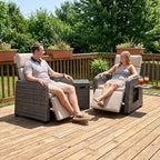 Restland Outdoor Recliner with Independent Adjustable Back & Footrest Wicker - Image 4