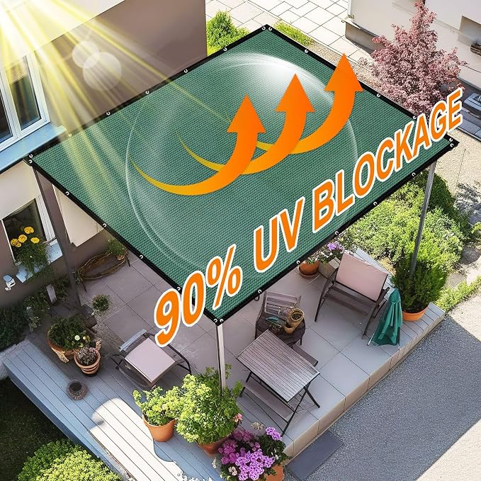 Artpuch 90% Sun Shade Cloth, 8 x 20 FT Pergola Shade Cover Canopy - Image 2