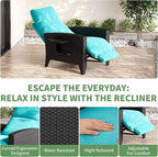 IDEALHOUSE Wicker Outdoor Recliner Reclining Patio Chairs - Image 6