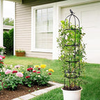 6FT Garden Obelisk Trellis for Climbing Plants, Adjustable 4-Tier Metal Plant - Image 7