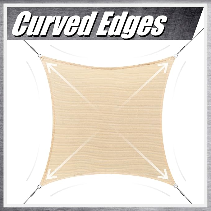 ColourTree 8' x 14' Grey Rectangle CTAPS16 Sun Shade Sail Canopy Mesh Fabric UV - Image 8