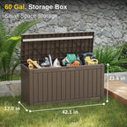 EAST OAK Outdoor Storage Box, 60 Gallon Deck Box Indoor and Outdoor Use - Image 2
