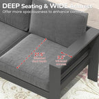 Solaste Outdoor Loveseat Aluminum Patio Furniture Sofa, All-Weather Metal - Image 3