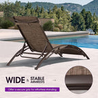 PURPLE LEAF Outdoor Chaise Lounge Chair Set of 3 Patio Pool Lounger Bronze - Image 7
