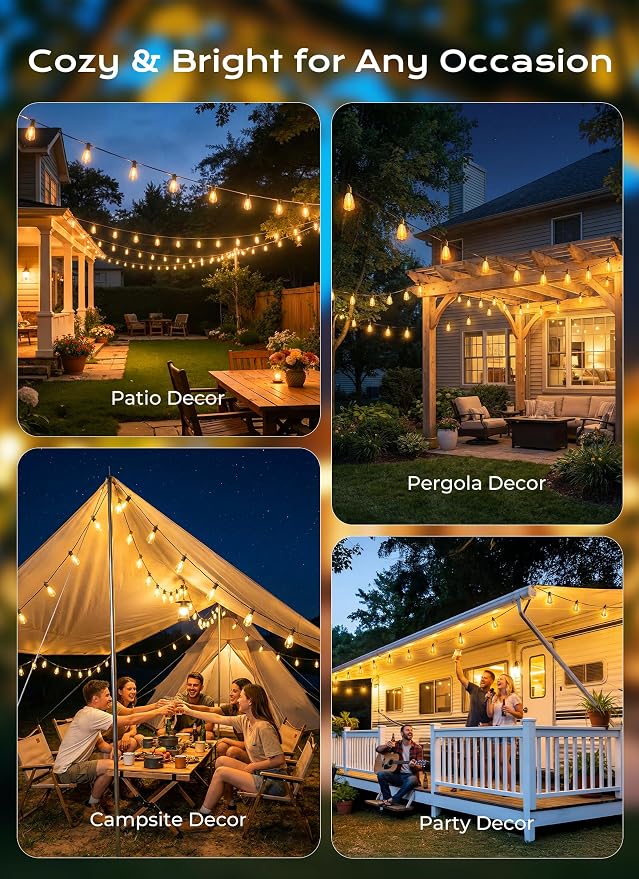 Brightown 76FT Solar String Lights Outdoor Waterproof, Patio Lights - Image 7