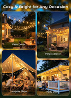Brightown 108FT 50 LED Solar String Lights Outdoor Waterproof, Patio Lights - Image 7