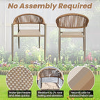 4 Pcs Stackable Patio Dining Chairs, Aluminum Rattan Outdoor Dining Chair - Image 7
