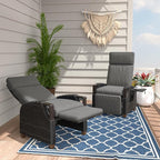 Grand patio Outdoor Recliner Air Pump 150° Lay Flat Reclining Chair by GrandPatio