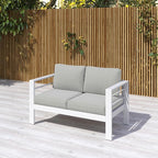 Kiss the Water Outdoor Patio Furniture Loveseat Sofa, All-Weather Metal - Image 8