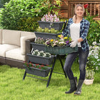 Giantex Set of 2 Vertical Raised Garden Bed on Wheels, Elevated Planter Raised - Image 9