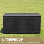Devoko 100 Gallon Waterproof Large Resin Deck Box Indoor Outdoor Lockable - Image 4