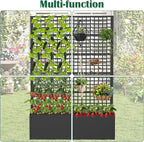 Metal Planter Box with Trellis 47" L x 16" W x 72" H, Raised Garden Bed with - Image 6