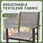 Flamaker Patio Chairs Textilene Outdoor Chairs Set of 6 Stackable Dining Chair - Image 5