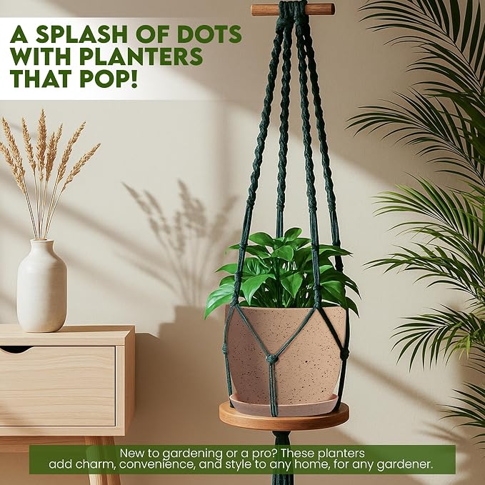 Utopia Home - Spotty Plant Pots Indoor - 7/6.6/6/5.3/4.8 Inches Flower Pots - - Image 3