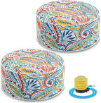 Juexica 2 Pack Outdoor/Indoor Inflatable Ottoman 21 x 9 Inch Paisley All by Juexica