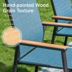 PHI VILLA 5 PCS Patio Dining Set, 4 Outdoor Aluminum Stackable Sling Chairs - Image 3