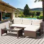Shintenchi 3-Piece Outdoor Patio Furniture Sets, Wicker Patio Conversation Sets by Shintenchi