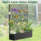 Metal Planter Box with Trellis 47" L x 16" W x 72" H, Raised Garden Bed with - Image 5