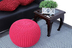 FRELISH DECOR Round Pouf Ottoman Hand Knitted 100% Cotton Pouf Foot Stool - Image 2