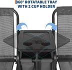 Porch Swing with Cup Holders & Pivot Storage Table & Cooler Bag with Adjustable - Image 8