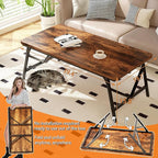 Folding Coffee Table, No Assembly Low Coffee Table, Floor Table Desk - Image 3