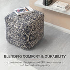 Anji Mountain 100% Handmade & Handcrafted Comfortable Home Décor Pouf Ottoman - Image 8