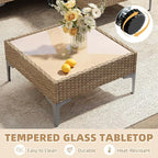 3 Piece Patio Furniture Set, Outdoor Wicker Sectional Sofa - Image 3