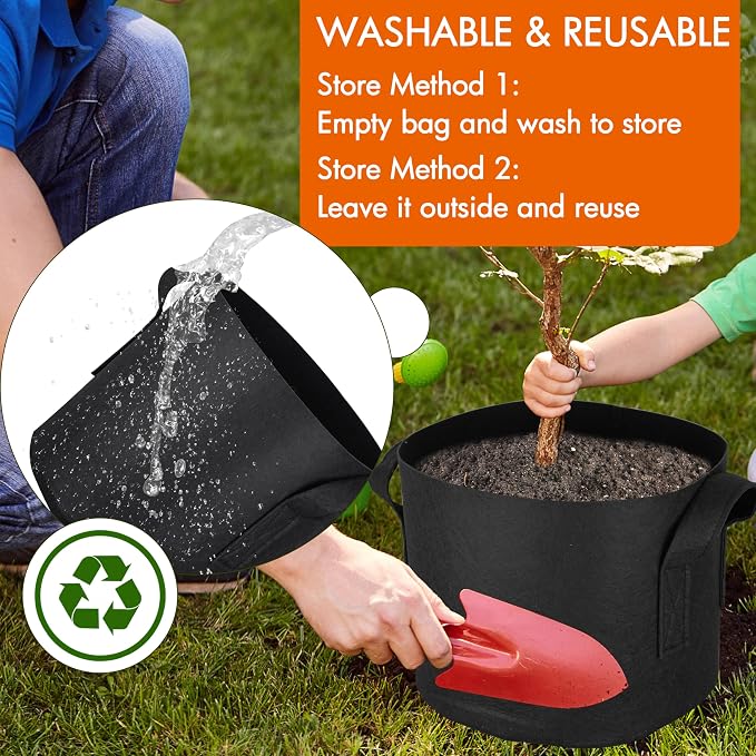 Gardzen 6-Pack 1 Gallon Grow Bags, Aeration Fabric Pots - Image 5