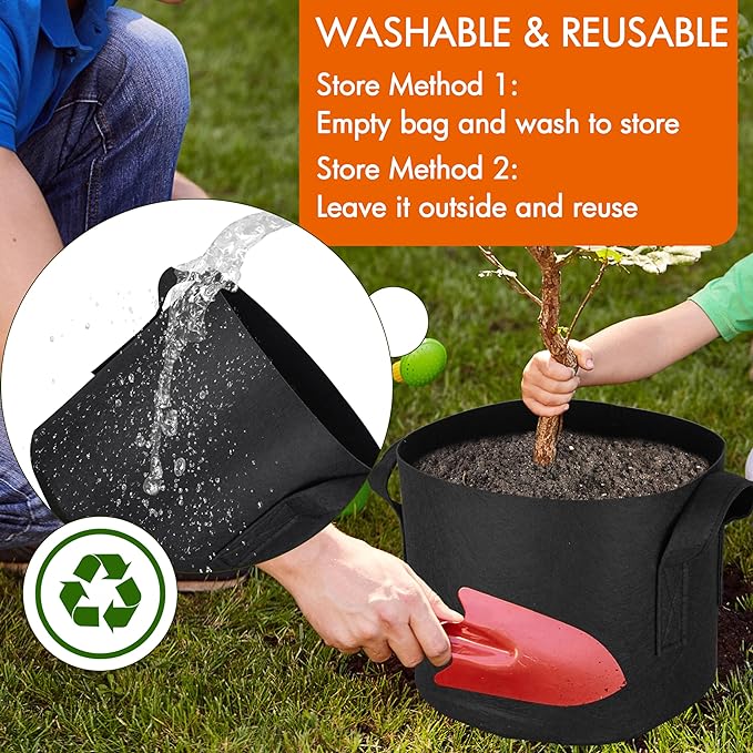 Gardzen 6-Pack 5 Gallon Grow Bags, Aeration Fabric Pots - Image 5