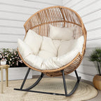 Shintenchi Egg Chair Outdoor, Oversized Outdoor Indoor Wicker Rocking Chair by Shintenchi