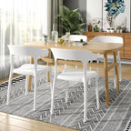 VECELO 4 Pack Plastic Stacking Chairs, Stackable Dining Chairs - Image 2