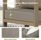 Outdoor Patio Furniture Set, 5 Pieces Modern Metal Patio Conversation Set - Image 3