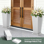 Tall Outdoor Planters Set of 2, Large Indoor Modern Planter Flower Pots - Image 4