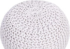 BIRDROCK HOME Round Pouf Ottoman | Cotton Braided Foot Stool - Image 6