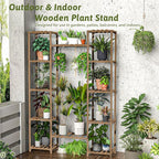 Plant Stand Indoor Outdoor 62.2“ Tall Plant Shelf Large Tiered Flower Stands - Image 3