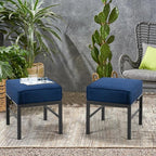 2 Pieces Outdoor Ottomans for Patio, Assembled Patio Ottomans - Image 2