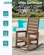 SERWALL Outdoor Rocking Chair Set of 4, Oversized HDPE Patio Rocking Chair - Image 4