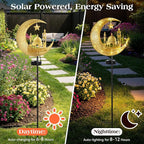 Lewondr 2Pcs Ramadan Solar Lights, Ramadan Decorations Outdoor, Metal Yard - Image 2