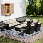 Joyside Wicker Patio Furniture Sets, 9 Pieces Upgraded Large Size Outdoor by Joyside