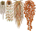Der Rose 4Pcs Fake Fall Plants Hanging Orange Artificial Eucalyptus Plants by DerRose