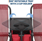 Porch Swing with Cup Holders & Pivot Storage Table & Cooler Bag with Adjustable - Image 8