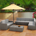 HAPPATIO 10 Piece Patio Conversation Set, Patio Furniture Set - Image 4