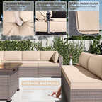 Kullavik 15PCS Outdoor Patio Furniture Set - Image 5