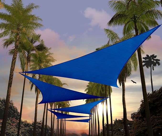 Amgo Custom Size 18' x 18' x 18' Blue Triangle Sun Shade Sail UPF50+ AGTAPRT12 by Amgo
