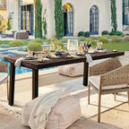 Devoko Home Acacia Wood Dining Table 6-Person Indoor Outdoor Table - Image 4