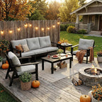 6-Piece HDPE Patio Furniture Set, Outdoor Sectional Sofa Set, All Weather - Image 9